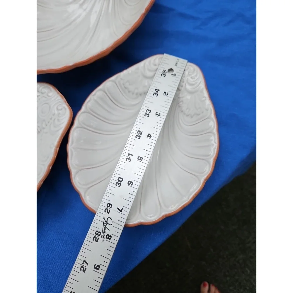 Loneoak &‎ Co Terracotta Shell Serving Bowls Berry Bowls Scalloped Cottagecore